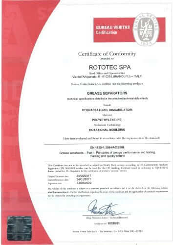 מפריד שומן תקן